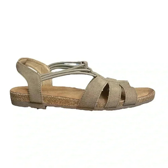 Earth Origins Suede Sling Back Laney Sedona Brown Womens Sandals size 8 Wide - Picture 2 of 14